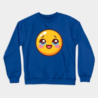 Smiling Crying Face Emoji Crewneck Sweatshirt